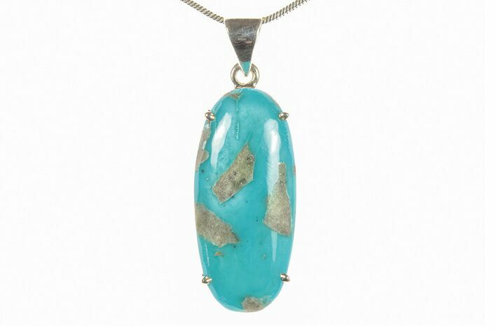 Persian Turquoise Pendant (Necklace) - Sterling Silver #279289
